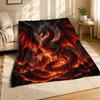 Molten Dragon Rising Coral Fleece Blanket Fantasy Fire Decor