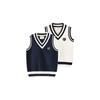 Spring and Autumn Preppy Style Children's Contrast Color Sweater Boy's Waistcoat Girl's Knitted Shirt Sleeveless Vest Pullover
