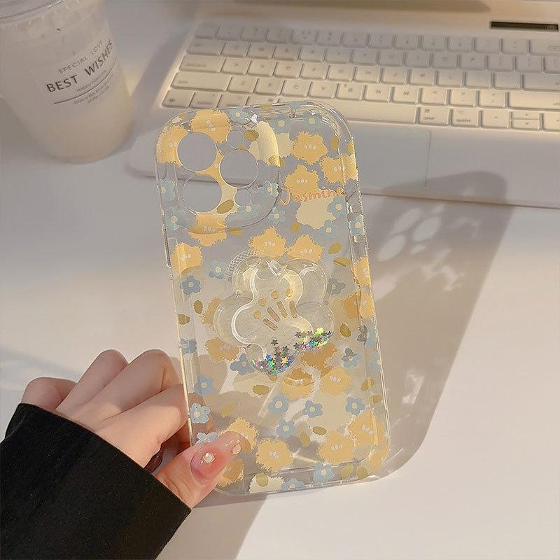 Small Fresh Ins Floral for Apple 17 Transparent Mobile Phone Case for IPhone 16 Creative 14 Pro All Inclusive 15
