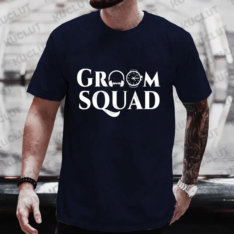 Groom Squad Tshirt Best Man Bachelor Stag Party T Shirt Single Farewell 2024 Fashion Graphic Tops Team EVG Future Groom Tees