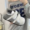 Velcro ugly cute shell head German training bread shoes women's 2025 new versatile inner height increase leisure sports small board shoes
