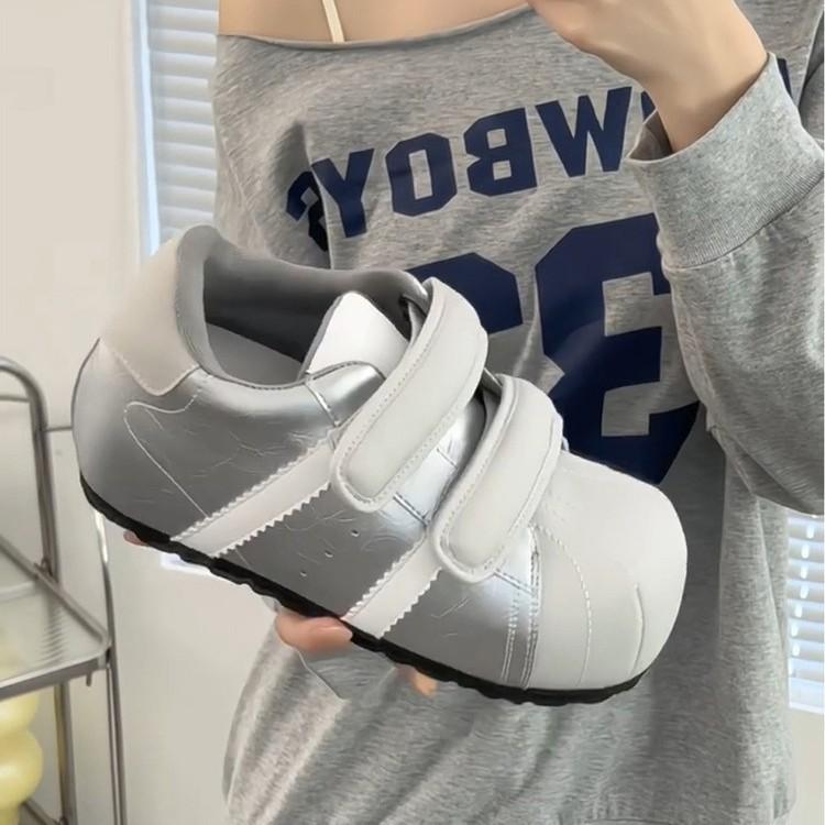 Velcro ugly cute shell head German training bread shoes women's 2025 new versatile inner height increase leisure sports small board shoes