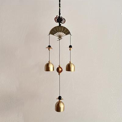 1 String of Wind Chimes, Outdoor Accessories, Chinese Alloy Fan Wind Chimes, Ethnic Style Home Decoration, Car Pendants