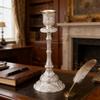Elegant European Engraved Pattern Taper Candle Holders Antique Metal Candlestick Candelabra For Table Centerpieces