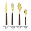 4Pcs Marble Wooden Handle Dinnerware Glossy Cutlery Set Stainless Steel Tableware Knive Fork Spoon Silverware Party Flatware Set