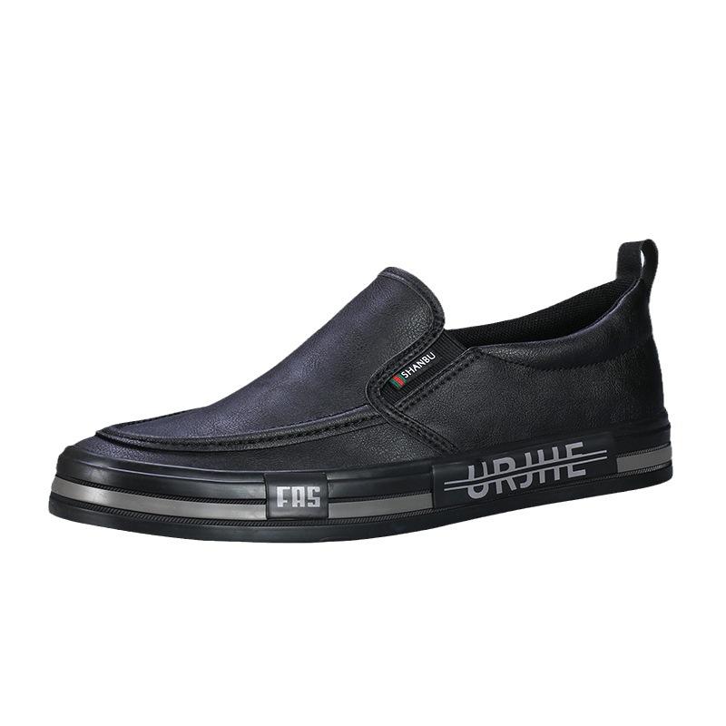 Spring Trendy Shoes Men's Shoes One Step Lazy Shoes Trendy Versatile Men Casual Breathable Leather Shoes Driving Shoes Men