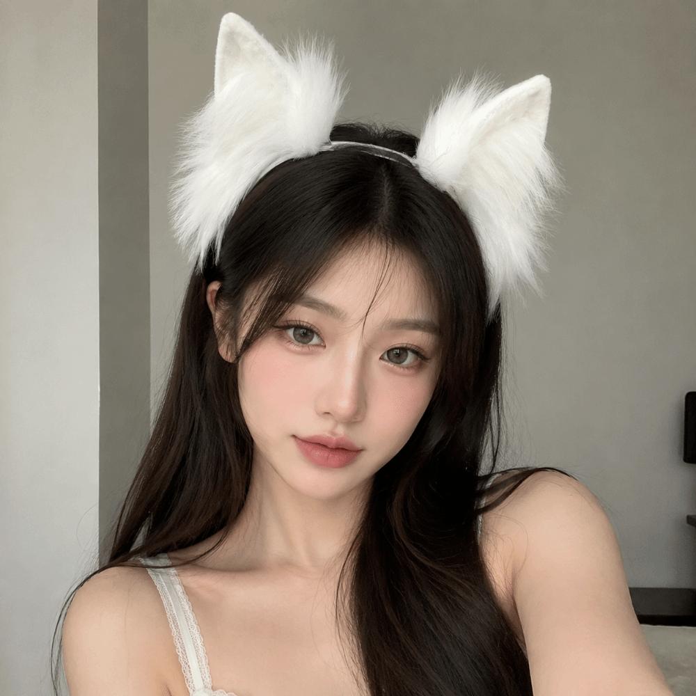 Faux Fur Cosplay Headwear Plush Animal Hair Hoop Kawaii Cat Ears Headband Anime