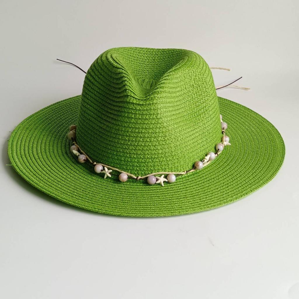 Summer Straw Hat Bohemian Shell Accessories Men and Women Straw Hat Sun Hat Candy Straw Hat Summer Hat  Chapeau