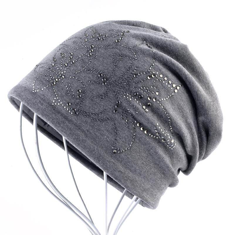 Female Beanie Autumn And Winter Caps Hip-hop Cap Flower Rhinestone Hats For Women Beanies Lady Hat