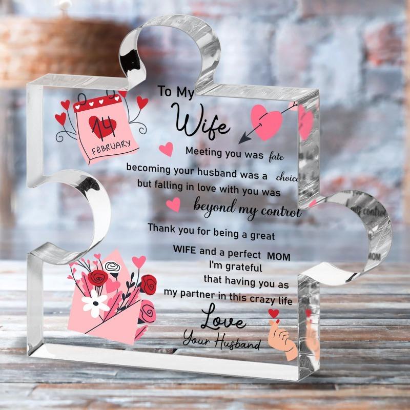 2D Flat Valentine'S Day Acrylic Plaque - Romantic Love Message Decor for Home & Office, Ideal for Birthday, Anniversary, New Year Gifts,
