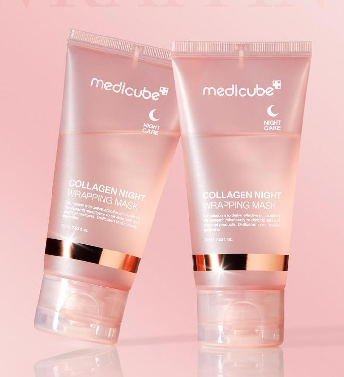 MEDICUBE Collagen Night Wrapping Mask 75ml (+Brush) - Overnight Skin Firming & Hydration