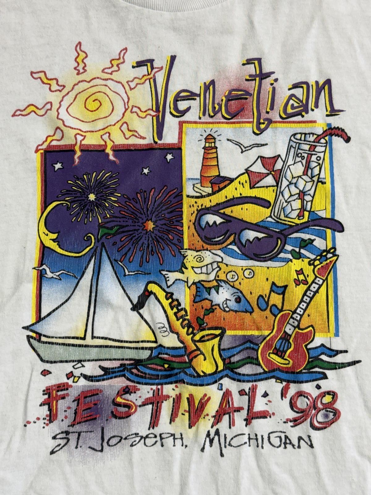 Vintage Venetian Festival 1998 St Joseph Michigan Tee XXL L
