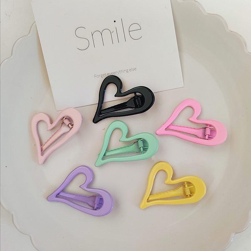 2pc Alloy Heart Colorful Hairpin Hair Side Clips for Women Girls Childs Gift Daily Hair Accessories Tool Party Holiday Ornament