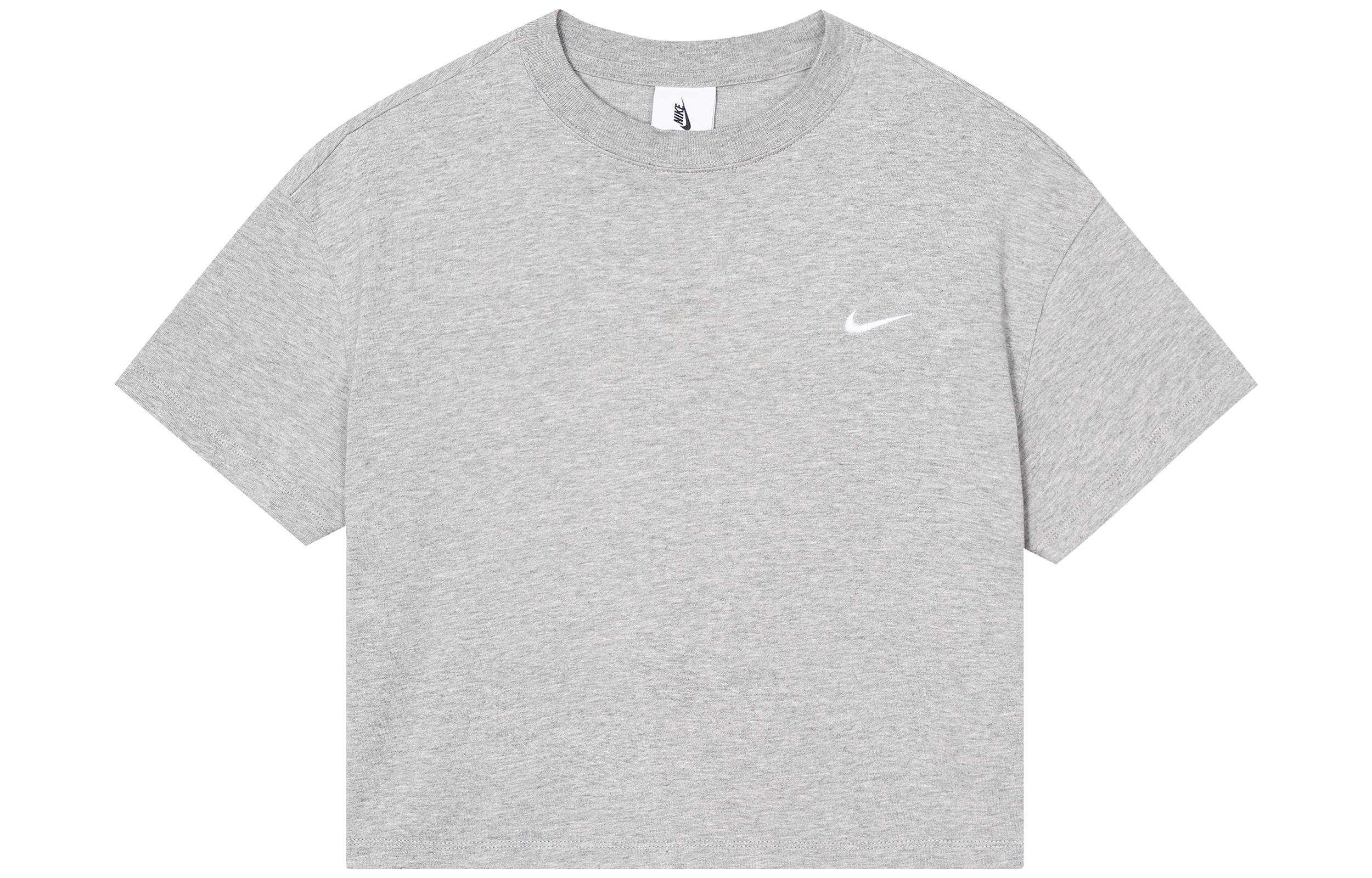 Nike Crop Tops Women s Gray Crew Neck Moderate DA0324-063 S