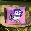 Cute Cartoon Penguin Cushion Cover Soft Reversible  Durable Pillow Cover  MultiScene Use for Home  Car Daily Comfort