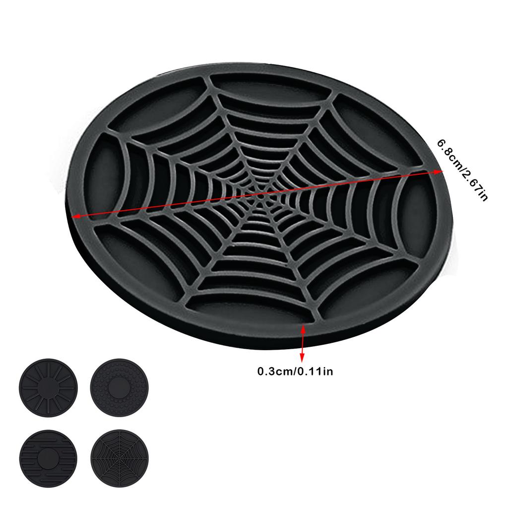 4/8Pcs Silicone Non-slip Car Water Cup Pad Creative Spider Web Mat For Bottle Holder Coaster Auto Interior Anti-skid Cup Holders
