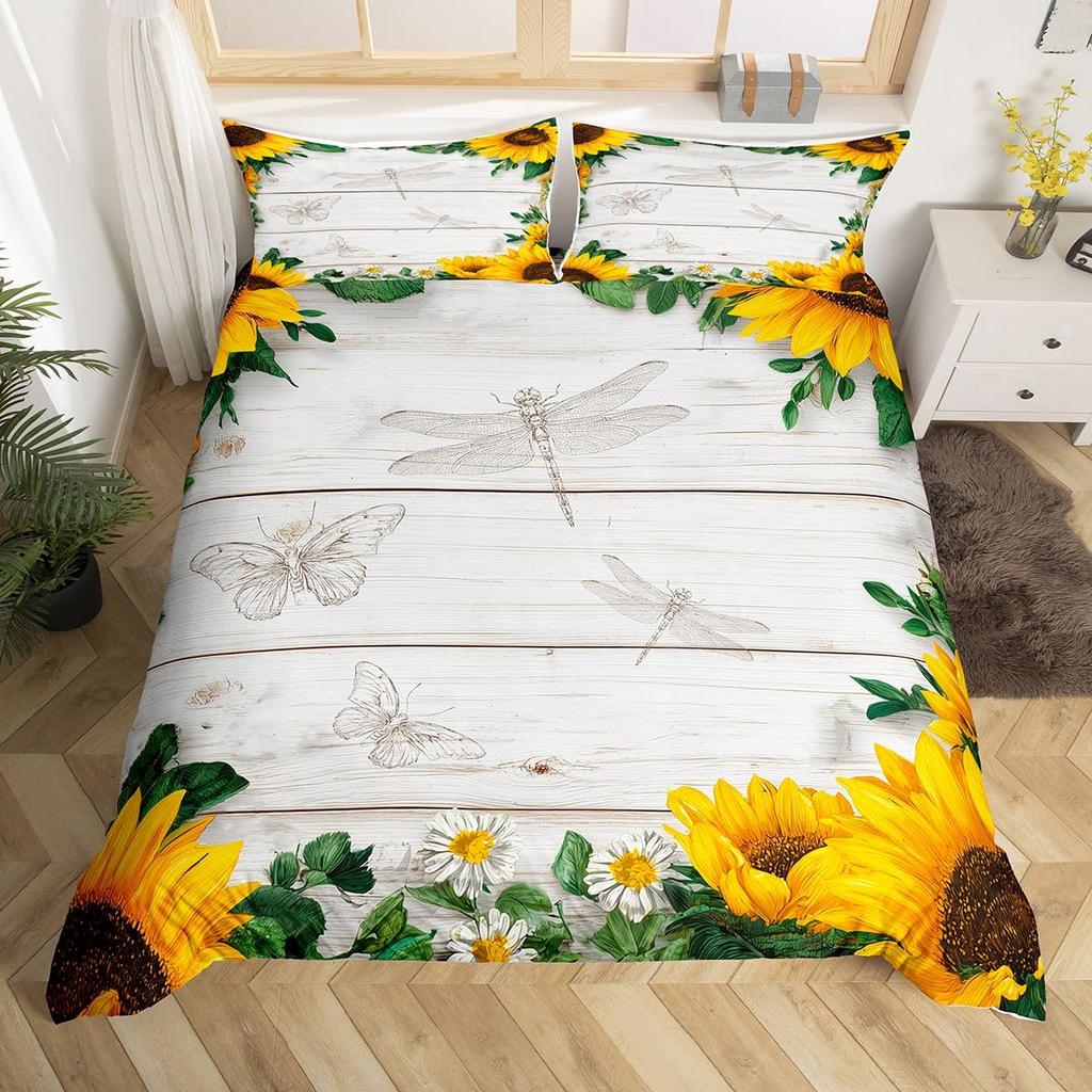 Feelyou Cartoon Car Kids Bedding Set Construction Bedding Duvet Cover Set Boys Decor Equipment Trucks Comforter Cover Set Excavator Tractor