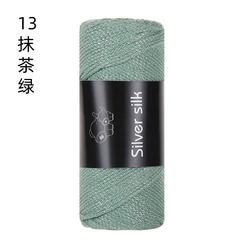 150g Sparkling Thread Silver Wire Hollow Cotton, 2mm Handmade DIY Crochet Butterfly Broken Silver Bag Hat Round Strand Yarn