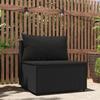 VidaXL Garden Center Sofa with Cushions Black Wicker, Sofa, Garden Sofa, Sectional Center Sofa, 319785
