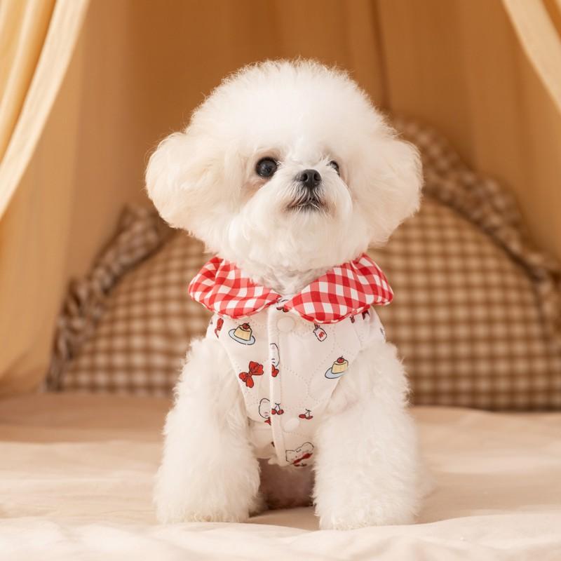 Pet Dog Vest Warm Fleece Harness Coat Small Dogs Cats Teddy Cute Two-Legged Outfit XS To XL
