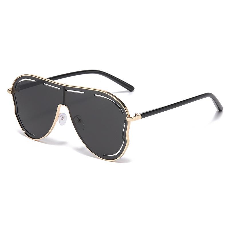 New European and American one-piece large-frame toad-shaped sunglasses, European and American personalized outdoor sunglasses hollow Y2K sunglasses