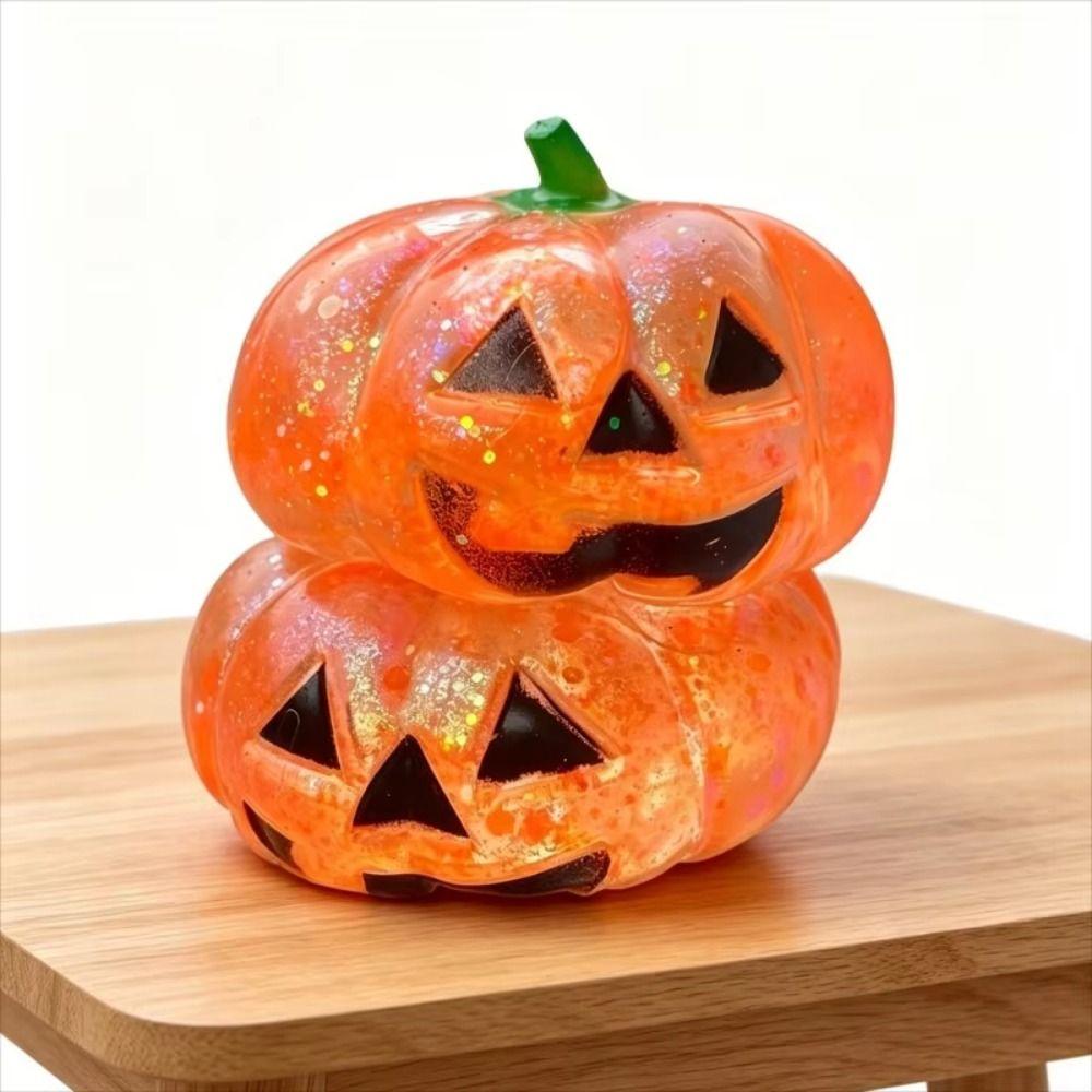 Soft Halloween Shiny Fidget Toy Slow Rebound Pumpkin Shaped Squishy Toy  Relax Toys