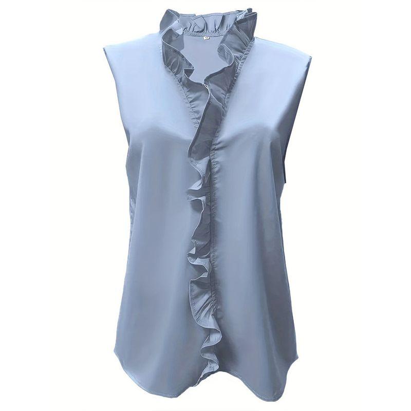 Black Fungus Edge V-neck Sleeveless Top Wooden Ear V-neck Sleeveless Top