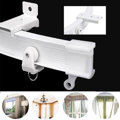 1M Flexible Curved Curtain Track Rod Rail Ceiling Mounted Straight Slide Windows Plastic Accessories Kit Home Decor