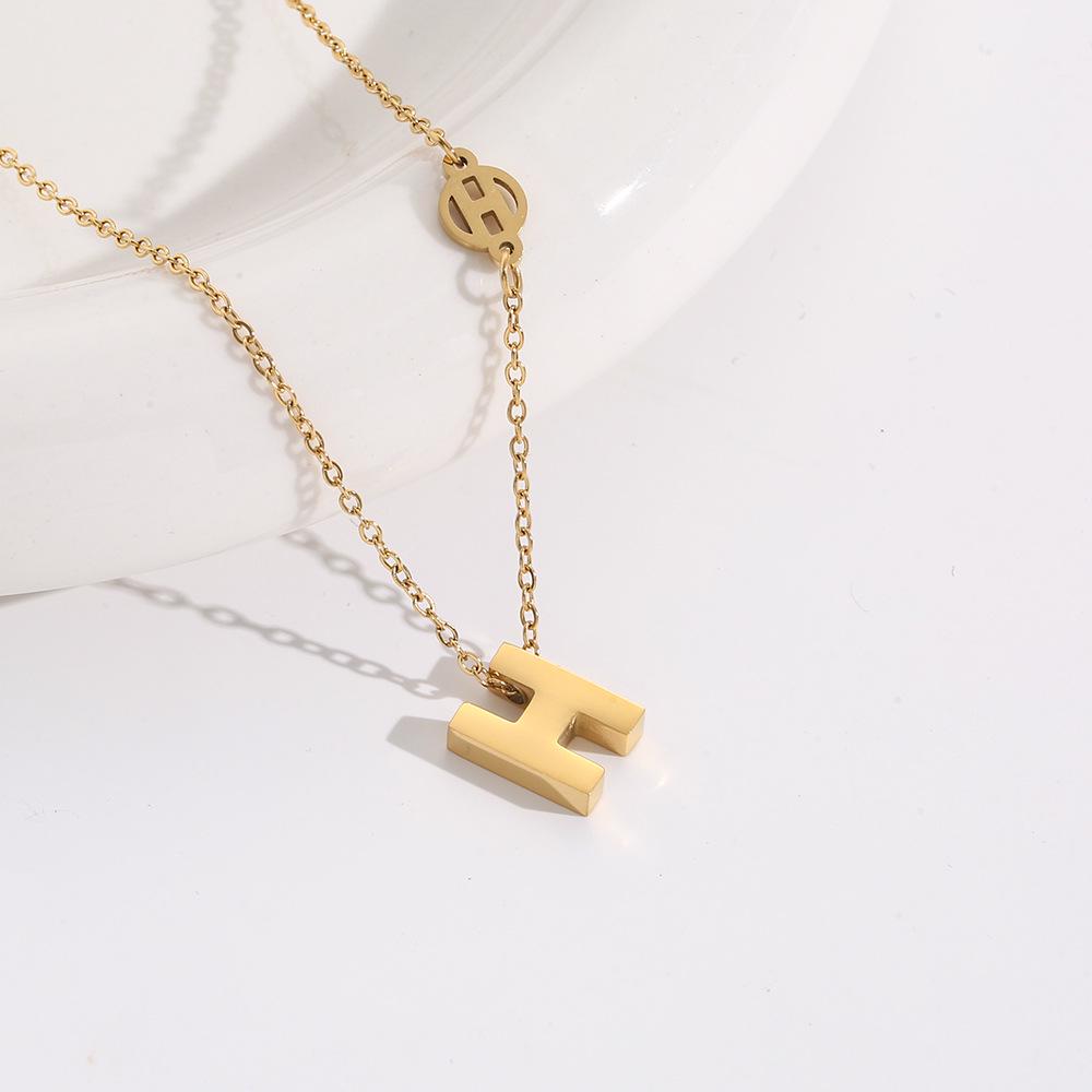 Elegant 18K Plated Titanium Steel Cross Necklace for Women - Light Luxury Clavicle Chain That Resists Fading
