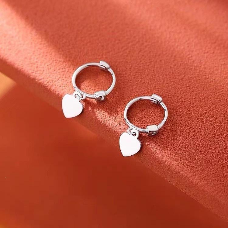 2023 Light Luxury Heart Hoop Earrings: 925 Sterling Silver Needle, Women's Summer Ear Jewelry