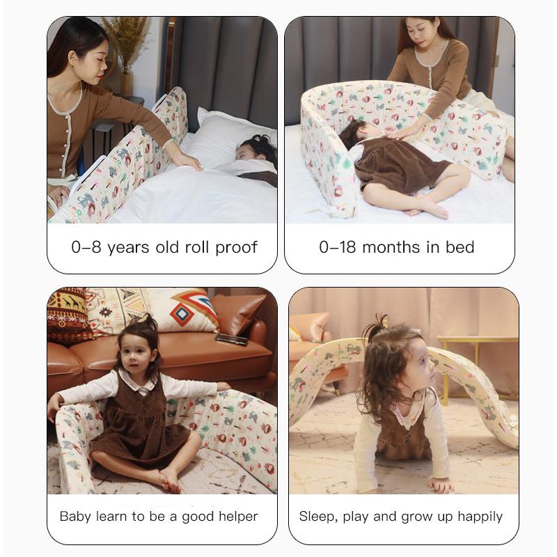 Soft Padded Bed Rail Guard for Children's Crib, Baby Safety Rail Protection