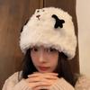 Cute Cartoon Puppy Plush Hat Women's Autumn and Winter New Versatile Face Small Warm Riding Ear Hat