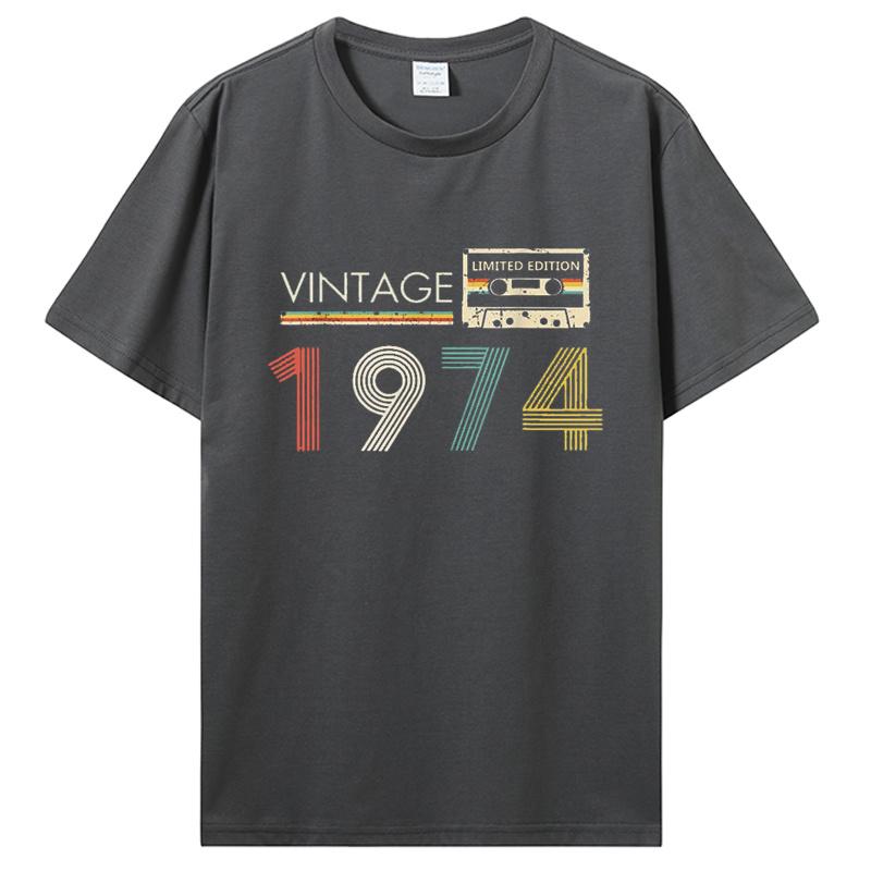 Staré Vintage 1974 Narozeninové Pánské Dámské Tričko Manželka Manžel Dárky k Narozeninám Nápisy Citát Grafické Oblečení Oversized Tričko