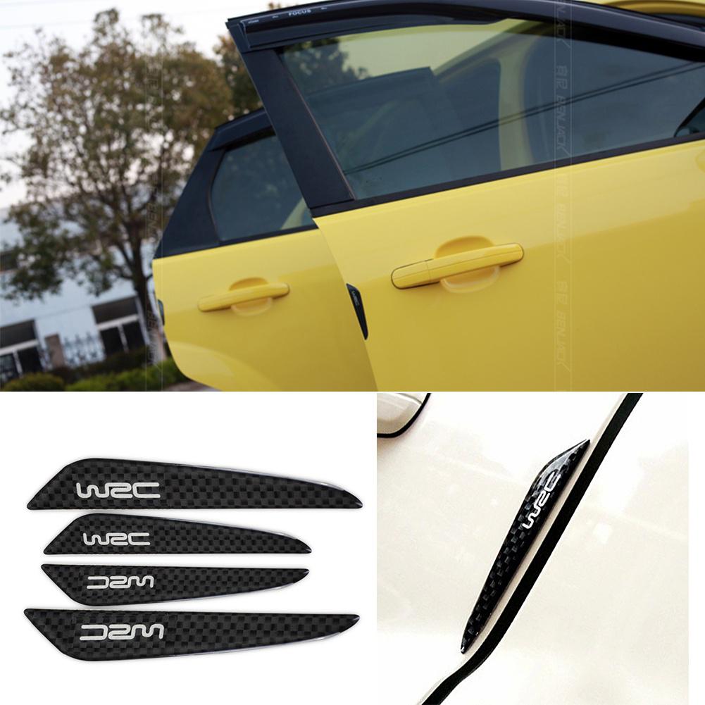 Silver New Universal Car Door Crash-Proof Stickers Tape Styling Carbon Fiber Adhesive Tapes