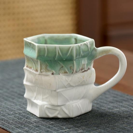 250ml Hand-painted Ceramic Book Stack Coffee Mug 3D Painted Heat-Resistant Cup Teacher Appreciation Mug Decorative Literary Cup