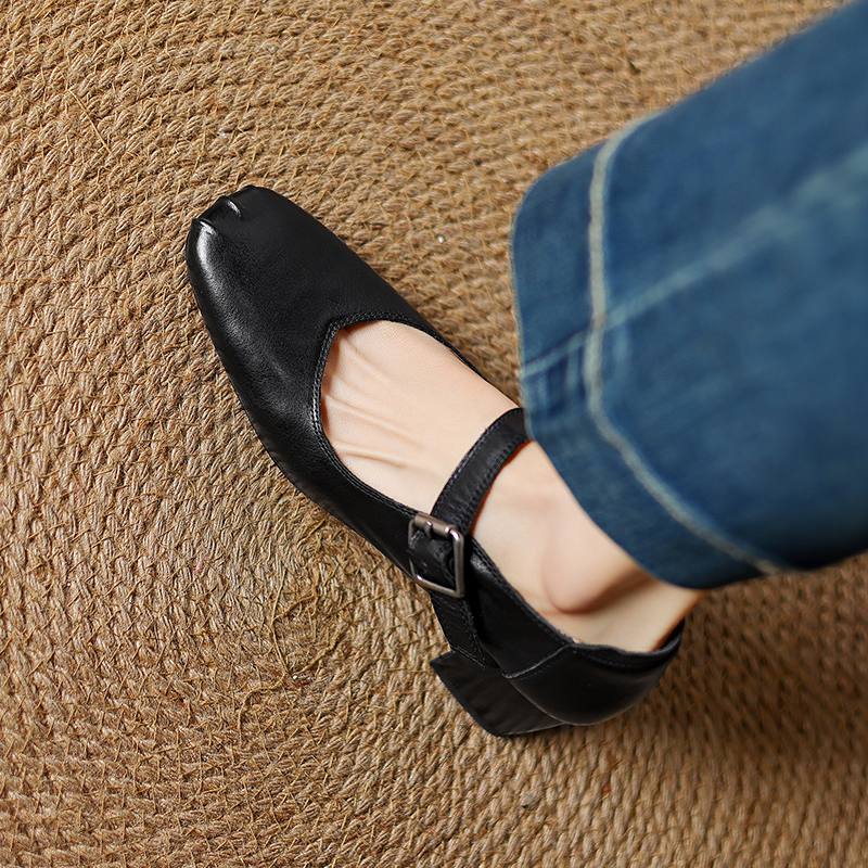Krazing Pot Módní jarní a podzimní boty s hrubým podpatkem a přezkami, dámské boty Mary Janes s čtvercovou špičkou a lodičky z kravské kůže
