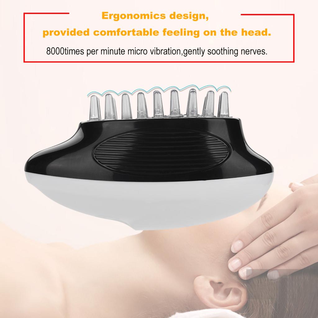 8000rpm Micro Vibration Head Massage Comb Prevent Static Electricity Electric Head Massager