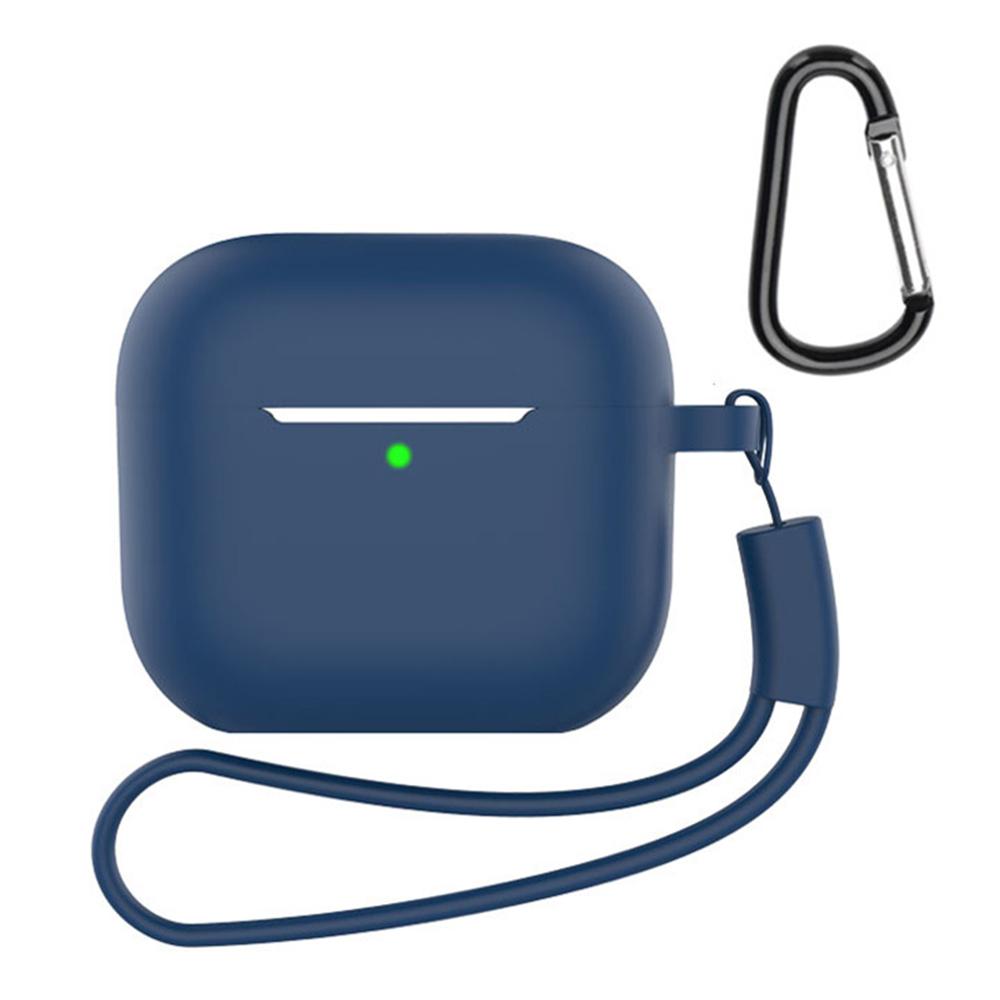 

For AirPods 4 Silicone Case 3 in 1 Protective Cover Set with Strap + Keychain S