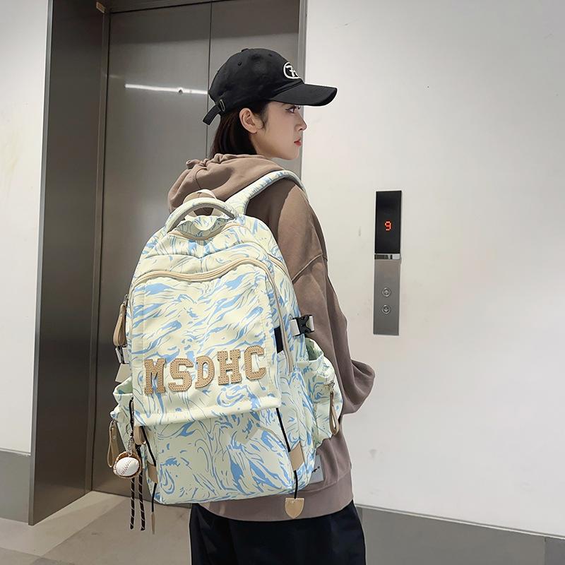 High School Backpack Boys Personality Graffiti College Student Schoolbag Women's Casual Simple Versatile Backpack