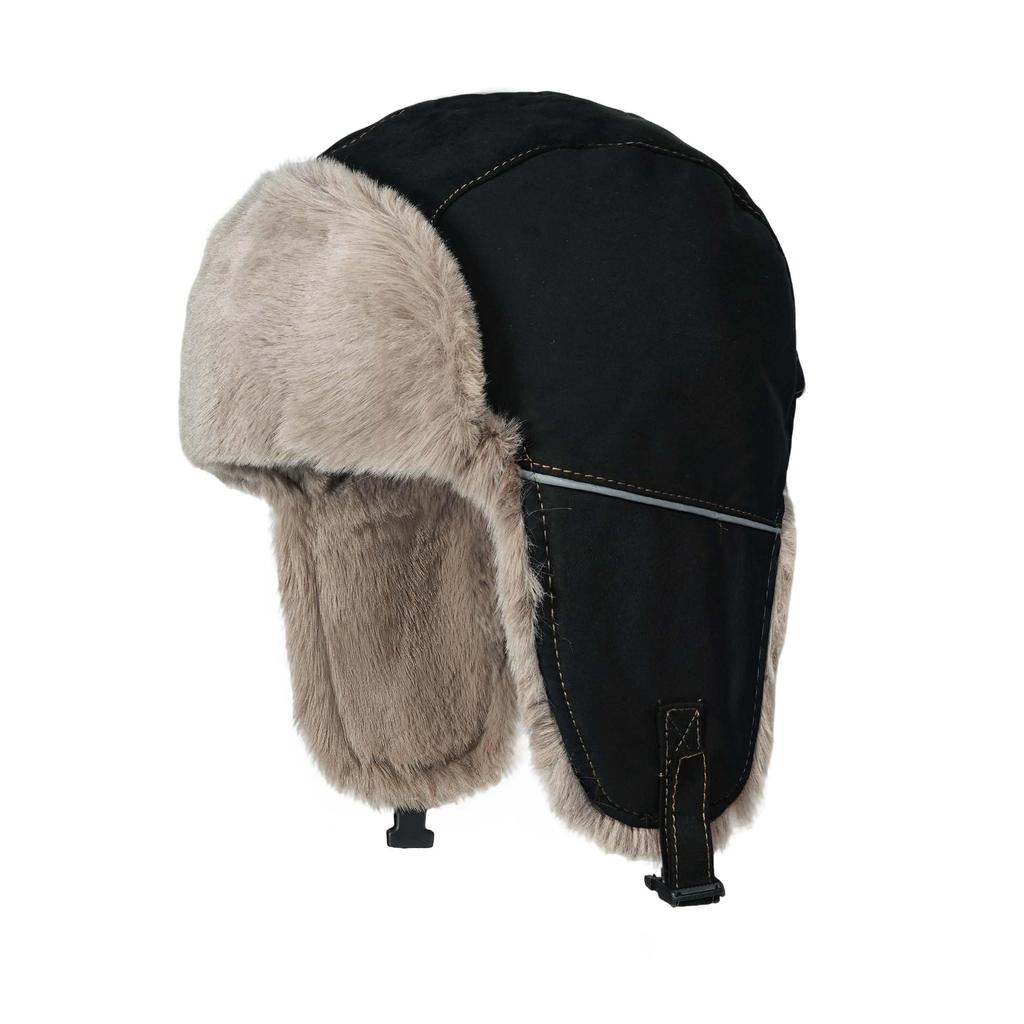 Sombrero de Invierno de Piloto CROOGO con Orejeras Badlands Frío Bomber Nieve Pesada Gorro Negro, Solapas, Cálido, Gorro, Esquí, Vuelo, Clima, Resistente al Viento, Sombrero, Exterior,