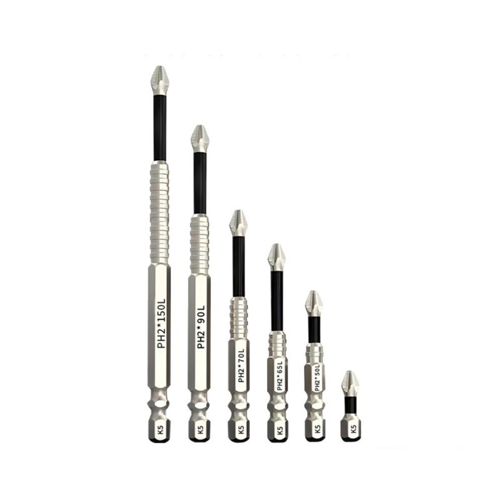 12-teiliges magnetisches Schraubendreher-Bit-Set PH2 Kreuzlegierter Stahl Lange Bohrer mit Anti-Rutsch-Zähnen für verbessertes Drehmoment und Schraubengriff