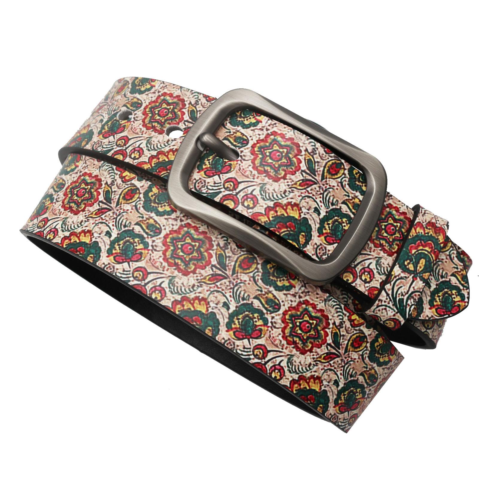 

Модный ремень с принтом из искусственной кожи, универсальный модный дизайн, ремень с пряжкой Full Sense 125cm белый