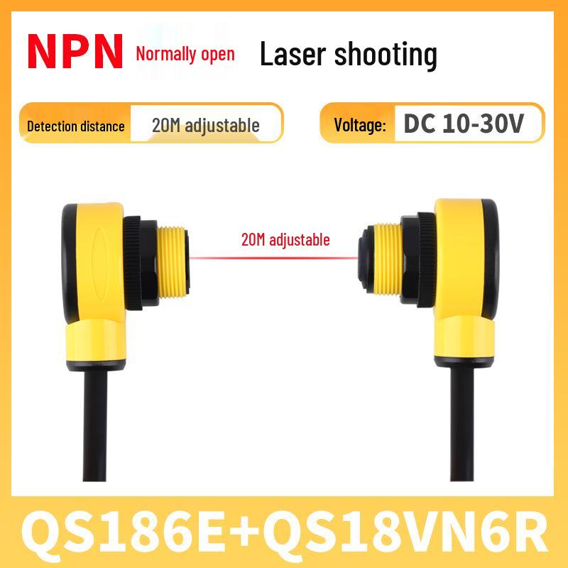 M18 Ultra-Short Diffuse Reflective Laser Sensor - Adjustable NPN Infrared Switch
