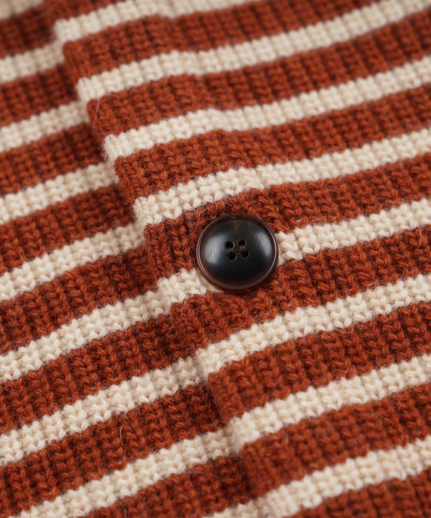 Frizmworks Wool Stripe Round Cardigan _ Brick