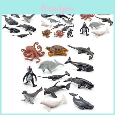 Hochwertiges Realistisches Meereslebewesen Modellset mit Oktopus Schildkröte Wal Pinguin Spielzeug für Kinder und Sammler in drei Größen und Gewichten