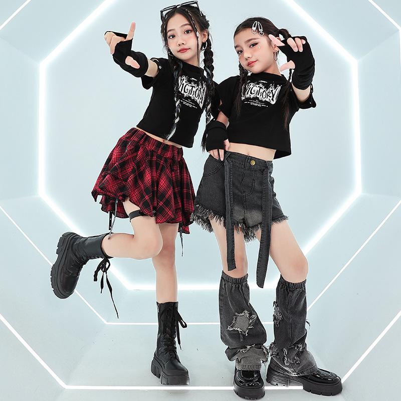 Girls' Trendy Street Jazz Dance Performance Costume for Kids