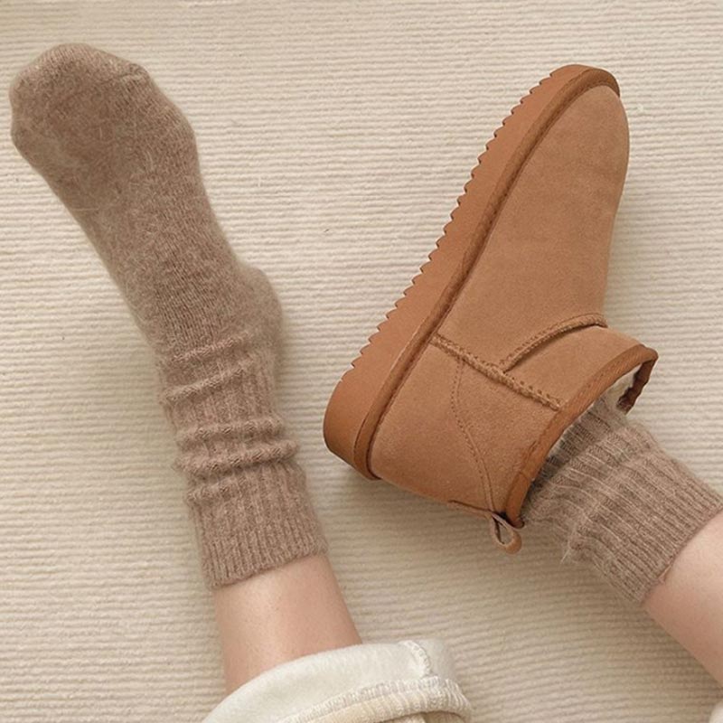 Winter Socks Women Cashmere Wool Thicken Warm Women Socks Sox Japanese Fashion Harajuku Solid Color Thermal Stockings For Women