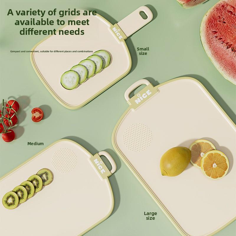 Doppelseitiges Schneidebrett, Schimmel- und Bakterienhemmend, Küchenschneidebrett für Gemüse und Obst, Kunststoffschneidebrett für Beikost