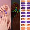 Halloween Full Nail Strips Full Nail Wraps Luminous Halloween Nails Stickers Gel Nail Strips Nails Art Decoration