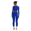 2024 Winter Women's Solid Color Long Sleeve Square Neck Two-Piece Slim Fit Fashion Suit